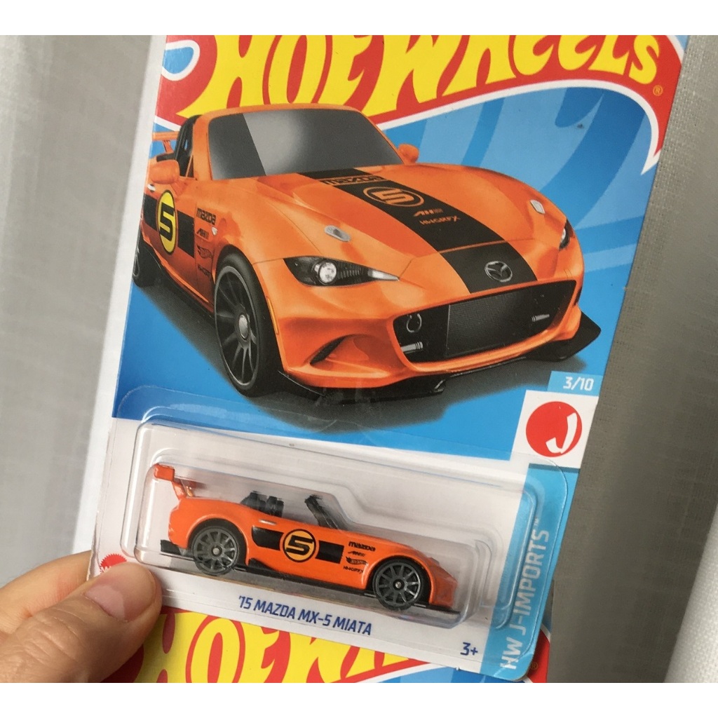 esportivo Mazda Miata Mx5 conversivel n5 cor laranja Hot WHeels