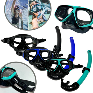 Kit Mergulho Máscara Respirador Snorkel Profissional Adulto Natação Silicone em Oferta na Shopee