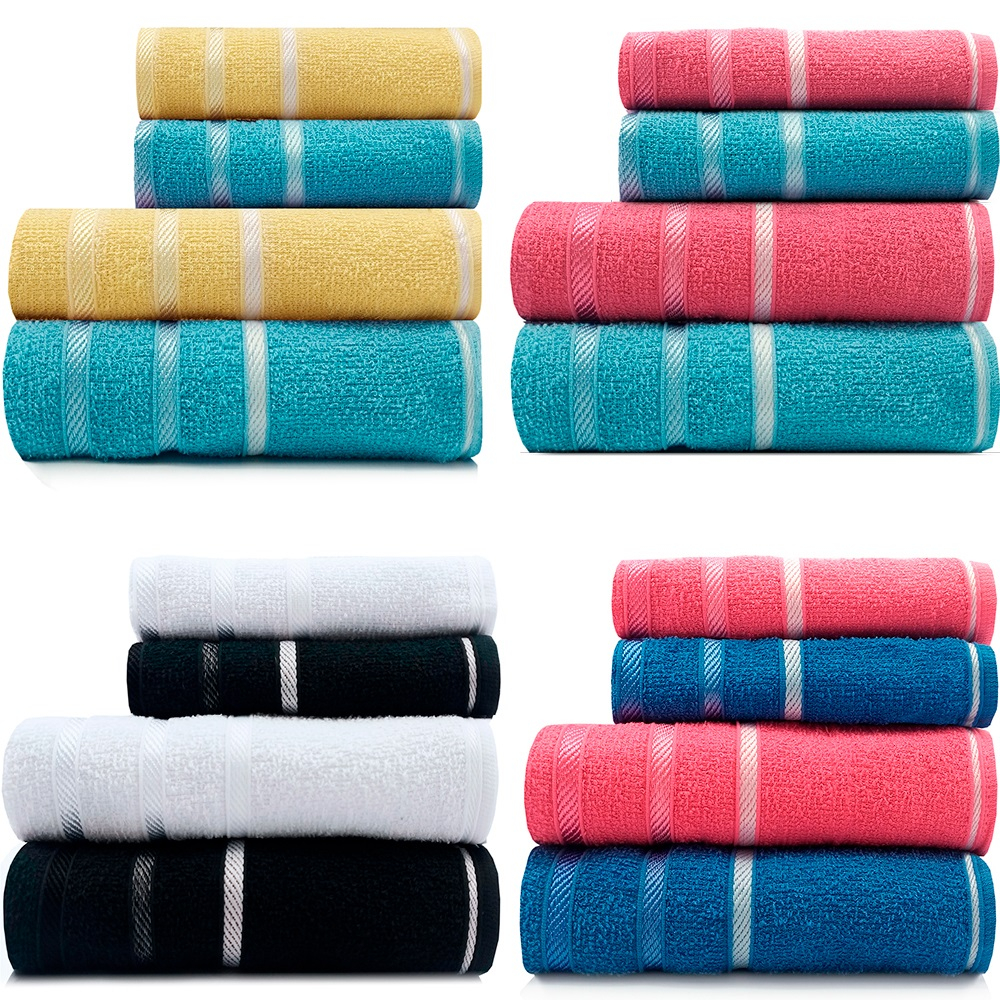 Toalhas 4 Peças Banho + Rosto Marcotex 100% Algodão Pop - Emcompre - Home & Living