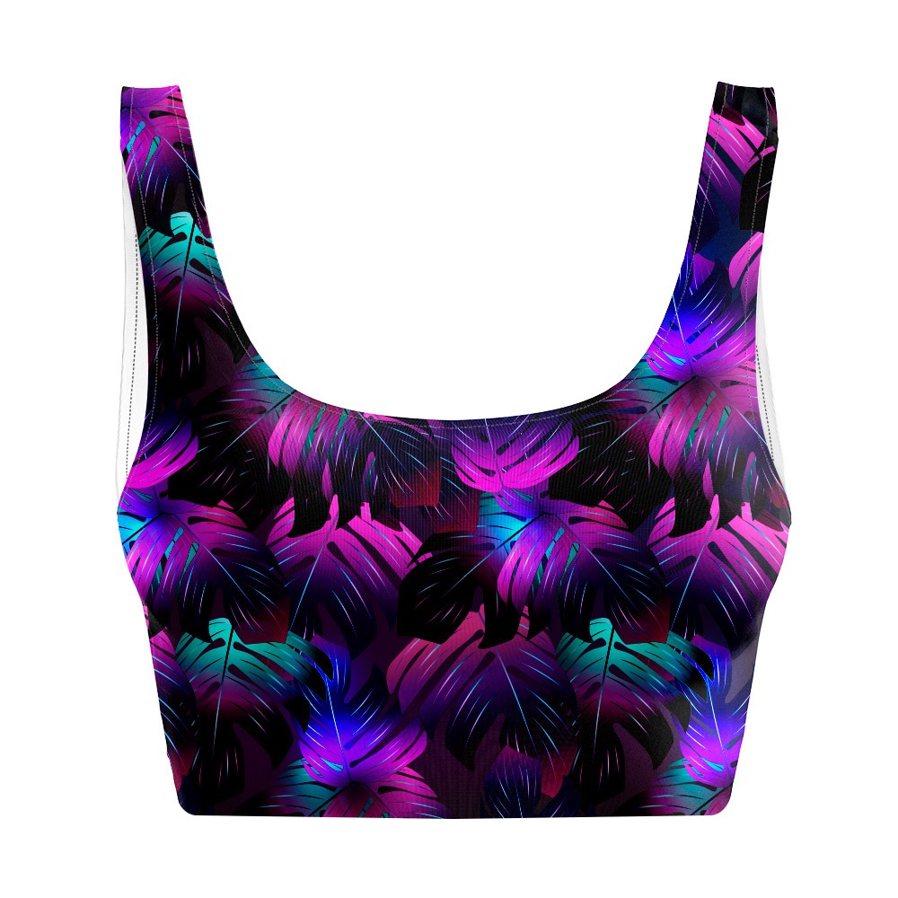 Top Cropped Fitness Regata Cavado Treino Academia Musculação Crossfit Suplex Premium Estampado Estampas Florais Verão