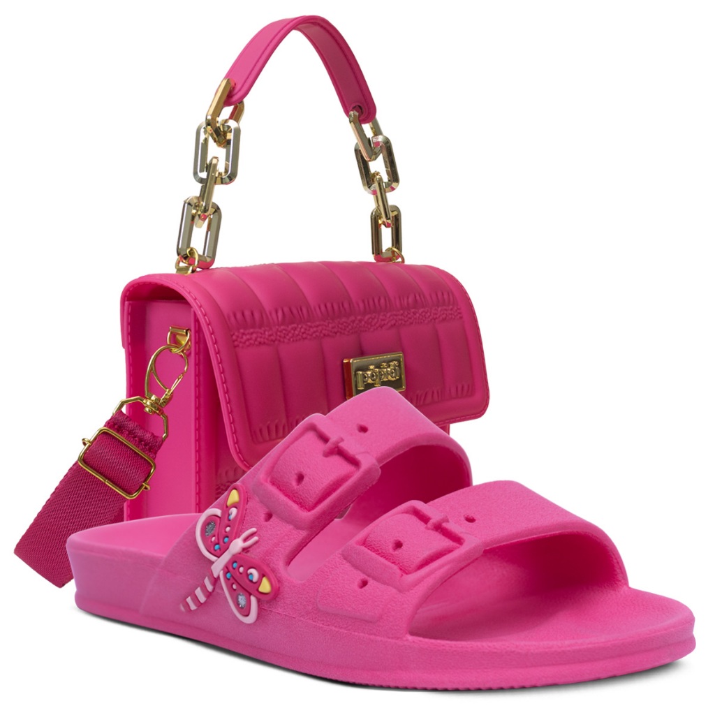 Kit Bolsa E Chinelo Infantil Feminina Menina Sandalia Papete Birken Slide K14