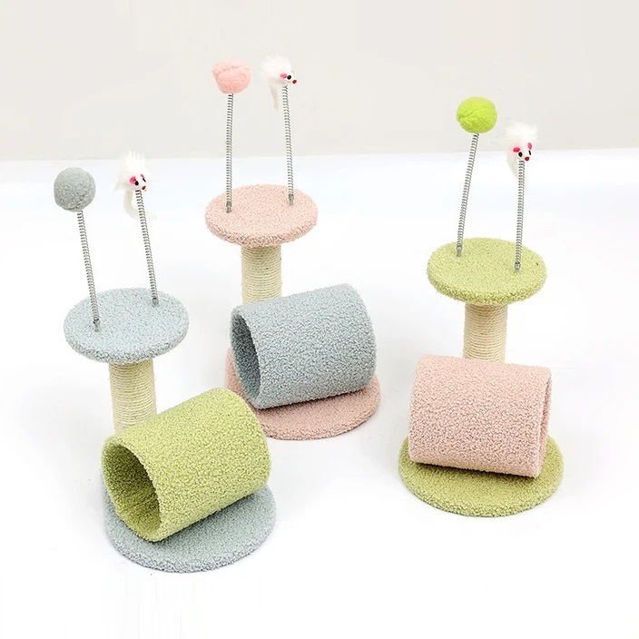 Arranhador Gato Túnel com Mola e Pelúcia - Diversão e Estímulo para o Seu Felino em Oferta na Shopee