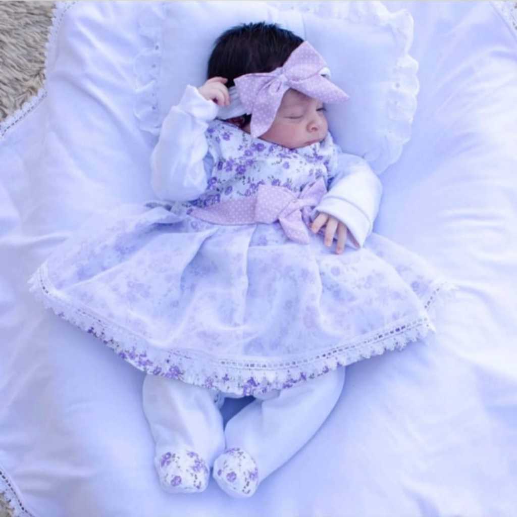 SAIDA de Maternidade Menina LÍVIA LILAS em Oferta na Shopee