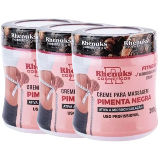 Kit 3 Gel Redutor De Medidas Pimenta Negra 200g - Combate Estrias e Celulite em Oferta na Shopee
