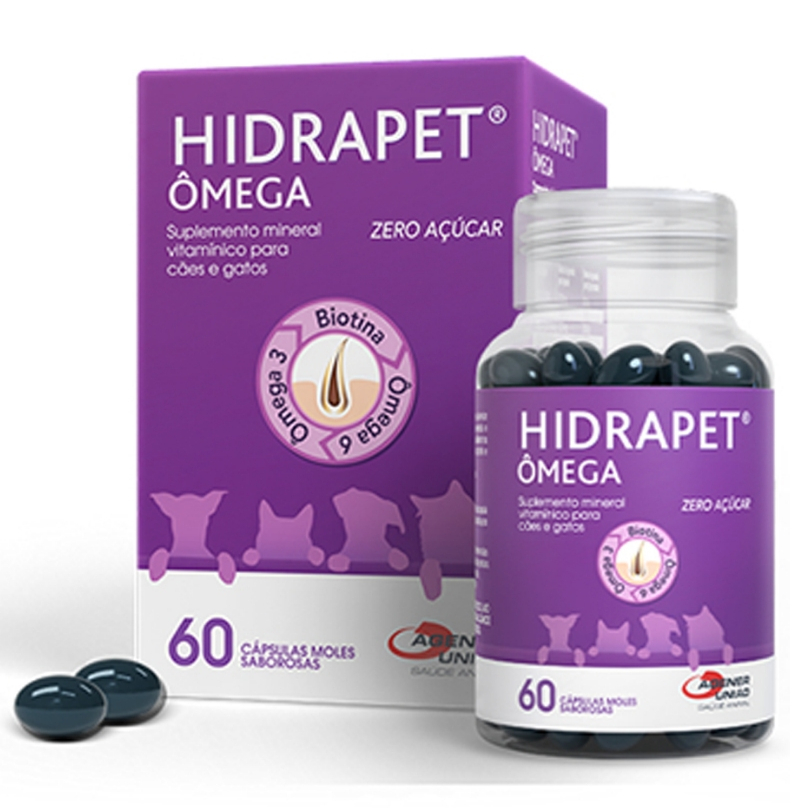 Hidrapet Ômega Suplemento Vitamínico Para Cães e Gatos 60cps em Oferta na Shopee