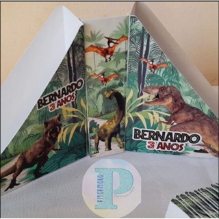 kit porta guardanapo centro de mesa personalizado dinossauro em Oferta na Shopee