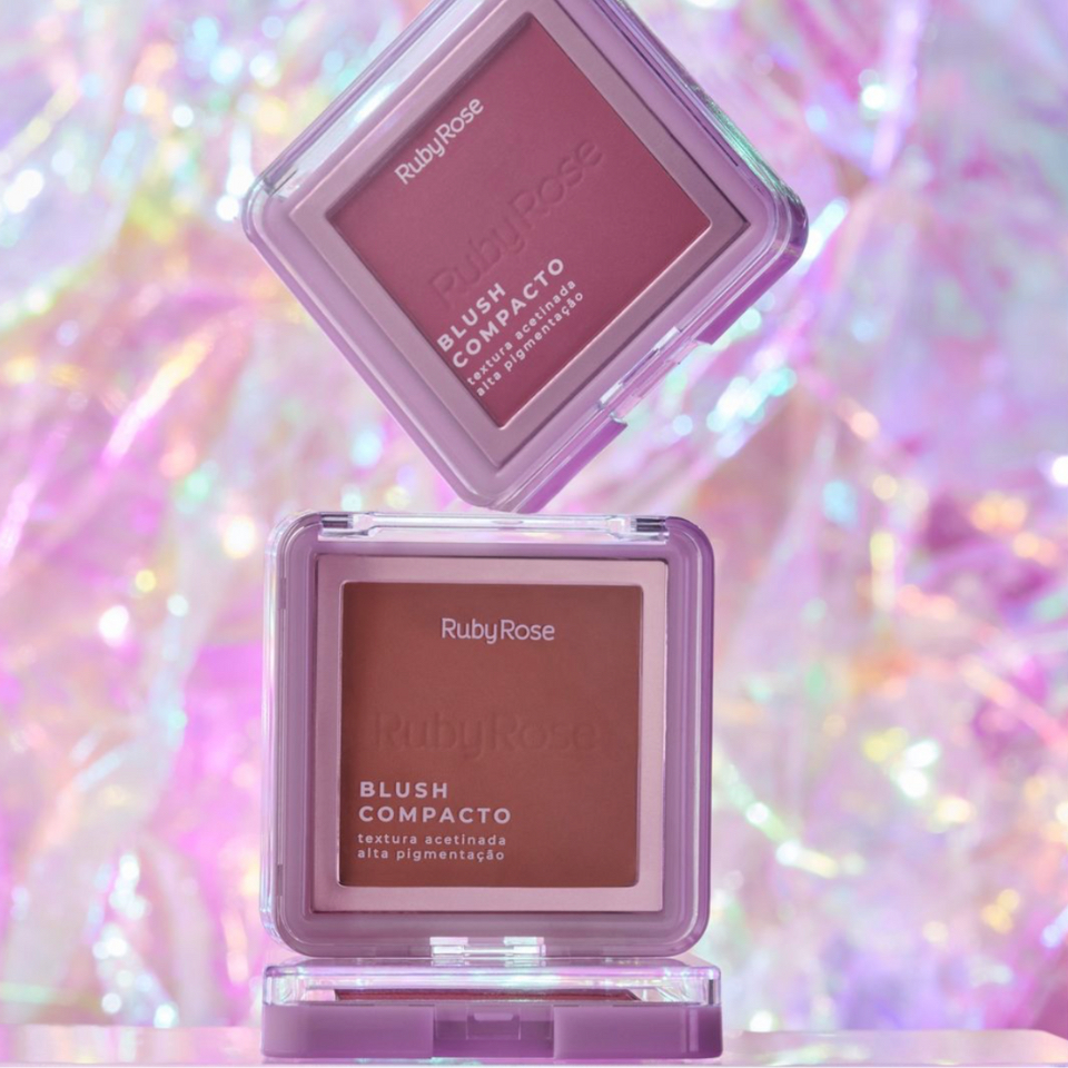 Blush Compacto Acetinado HB-F861 - Ruby Rose em Oferta na Shopee