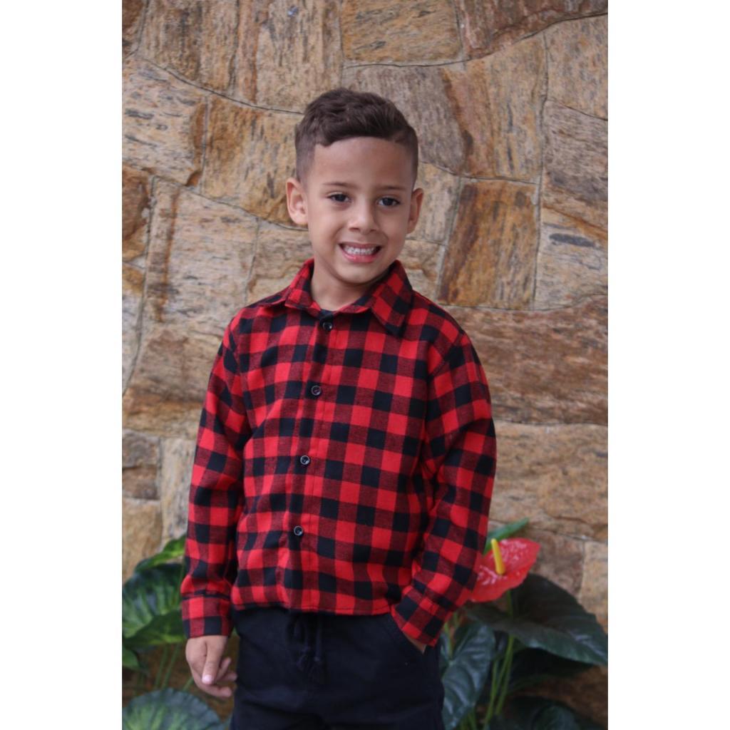 Camisa Blusa Infantil Xadrez Flanelada Manga Longa Junina - ENVIO IMEDIATO !!