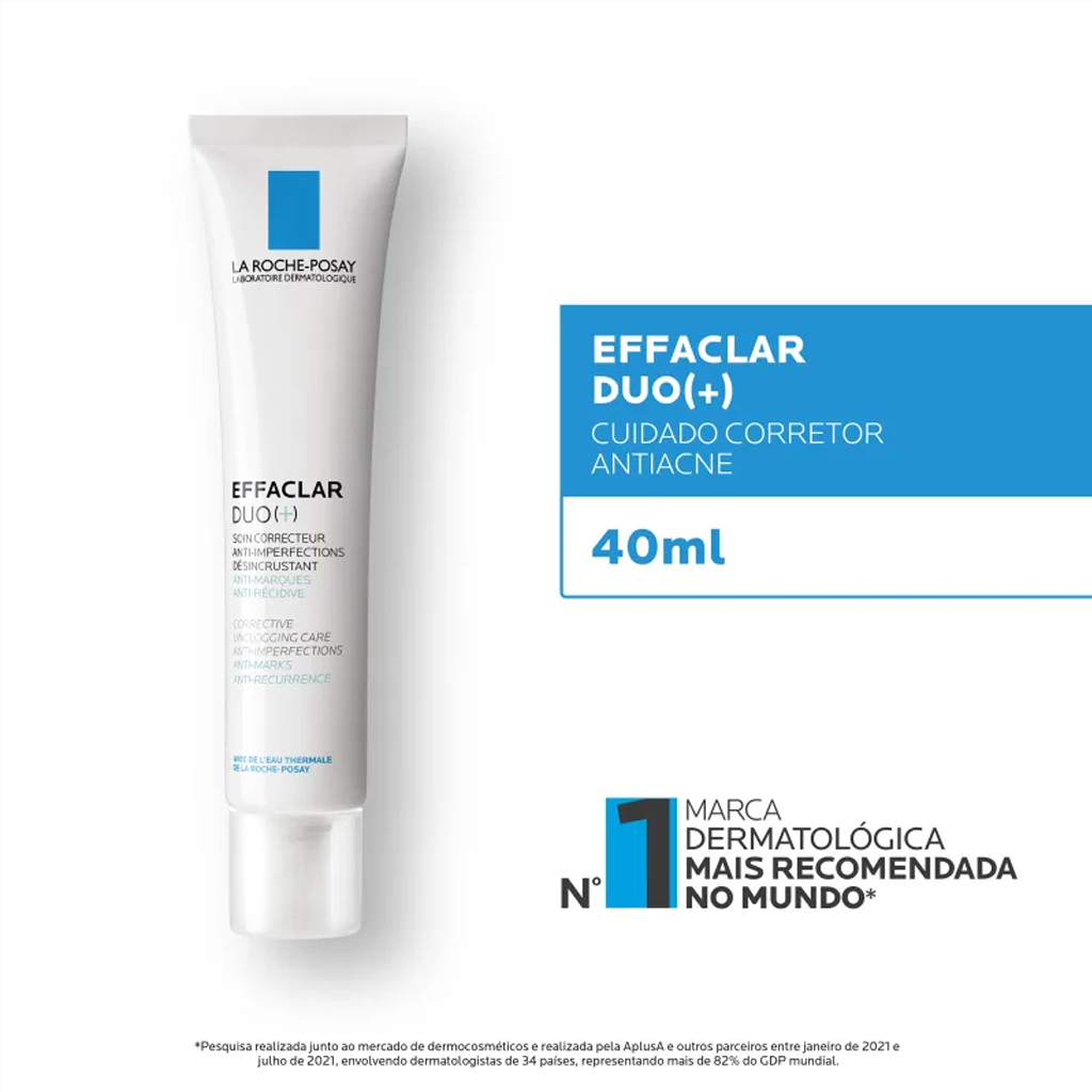 La Roche-Posay Effaclar Duo+ 40ml | Creme Antiacne, Reduz Espinhas, Cravos e Marcas | Filobioma + Niacinamida