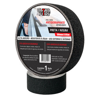 Faixa Fita Lixa Antiderrapante Escadas Pisos Rampas Resistente Água - 50mm X 05 Metros - Preta em Oferta na Shopee