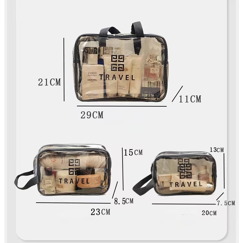 Bolsa Portátil Transparente Para Viagem Cosméticos Produtos De Higiene Pessoal