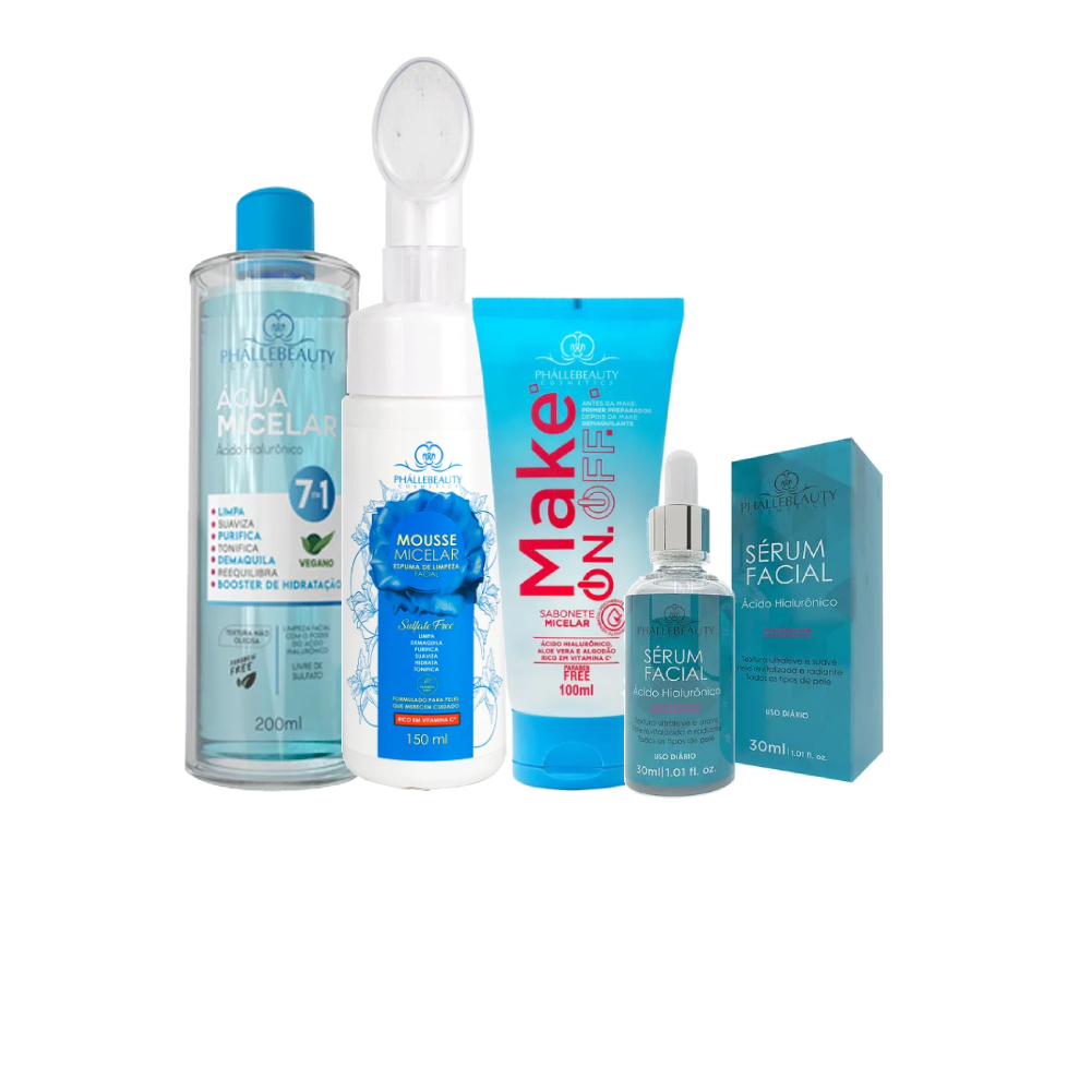 Kit Cuidado Facial Ácido Hialurônico 4 itens PhálleBeauty em Oferta na Shopee
