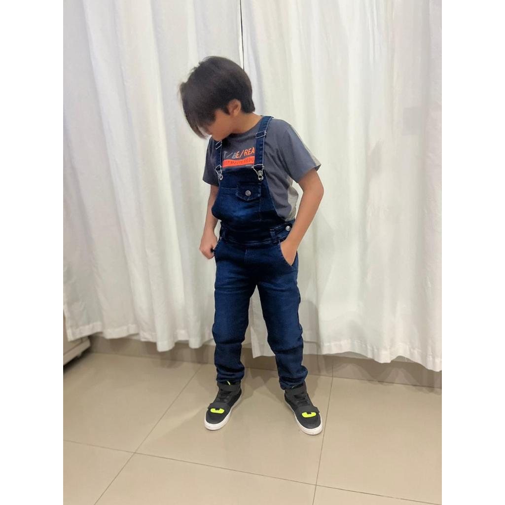 Macacão Calça Masculino Infantil Jeans - Super Cofortável