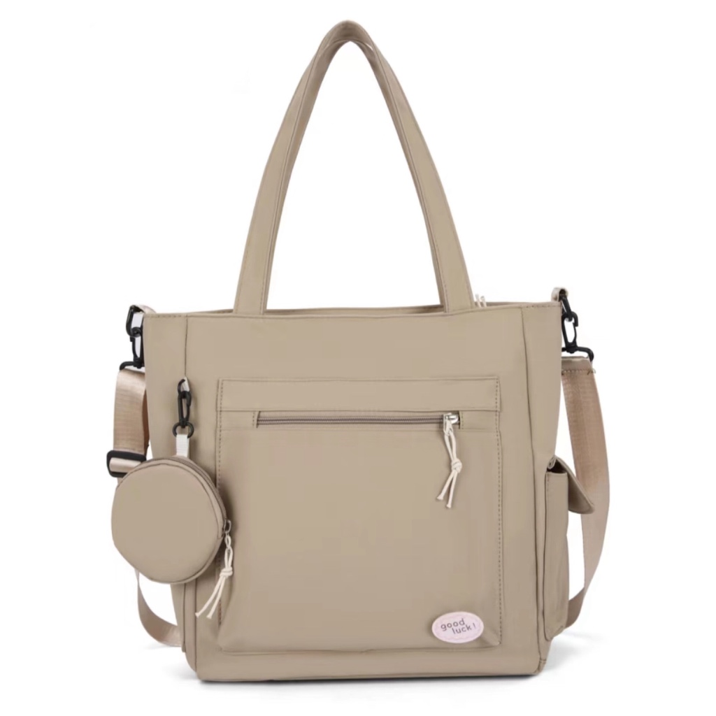 Bolsa Sacola Feminina Masculino Grande Com Bolsinha De Ombro Tecido Nylon Reforçado Lançamento Acompanha 2 Alças Fashion