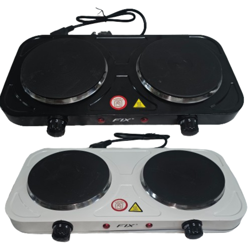 Fogão Portátil Elétrico Cooktop Fogareiro Disco De Mesa 2 Bocas Branco ou Preto