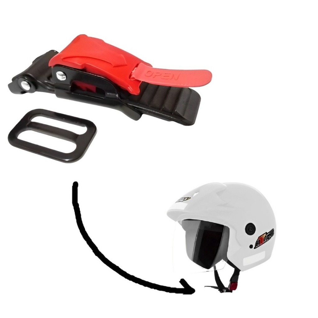Fivela engate rapido micrometrico cinta jugular capacete universal