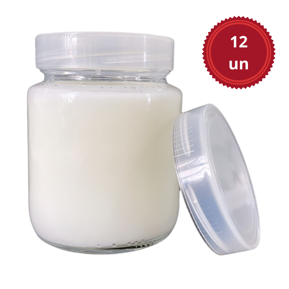 Kit 12 Potes de Vidro 240ml para Armazenamento de Leite Materno Tampas Plasticas BPA Free em Oferta na Shopee