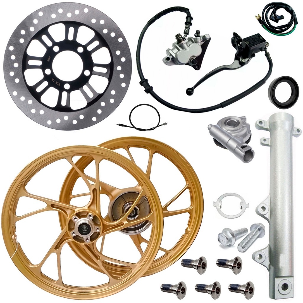 Kit Sistema Freio A Disco Cg 150 Titan150 Fan150 2009/2013 Jante Roda Pé Pe Galinha Stilo