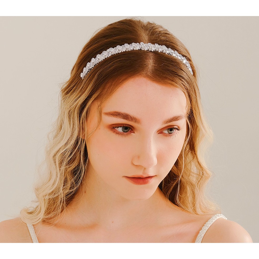 Tiara Porta Coque Coroa Fina Zircônia Prata Prateado Para Penteado Noiva Casamento Festa de 15 Anos