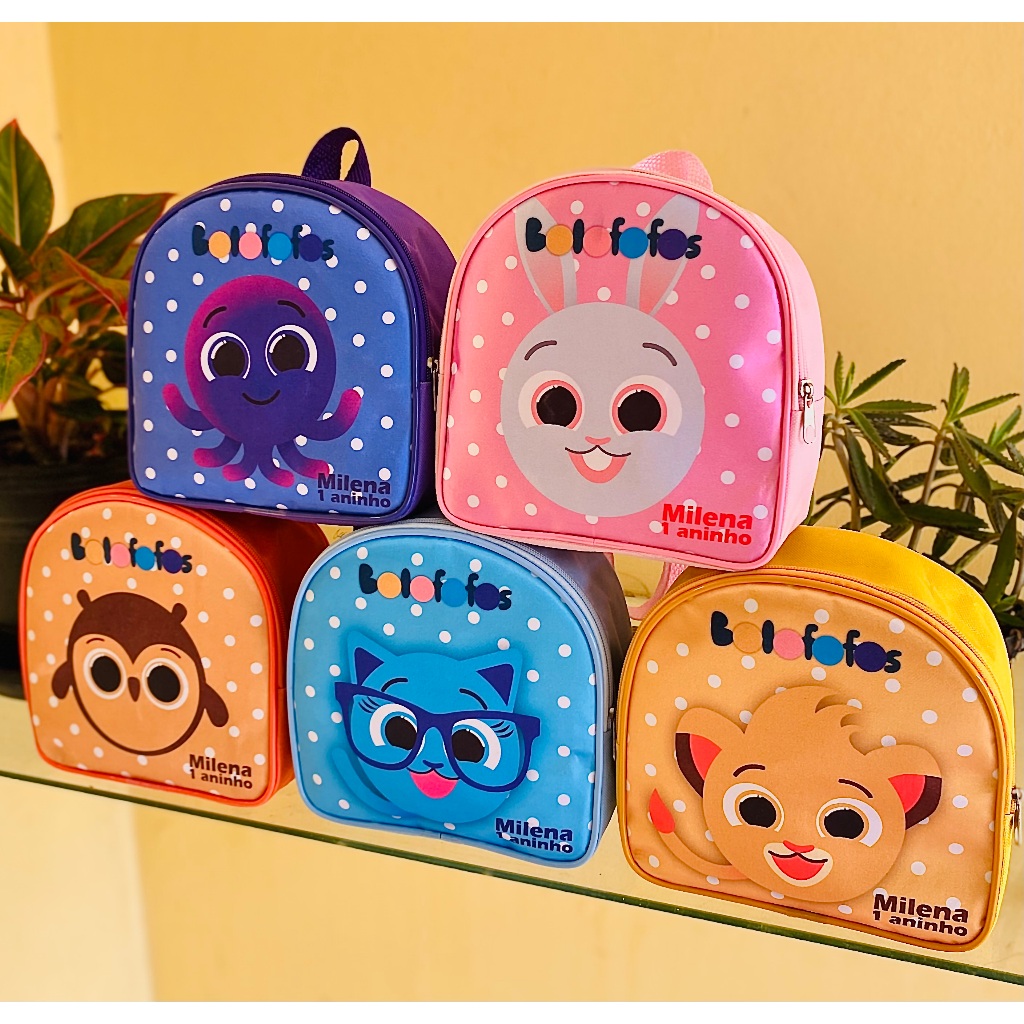 10 Mochilinhas tema Bolofofos - Bolsas personalizadas para aniversario todos os temas