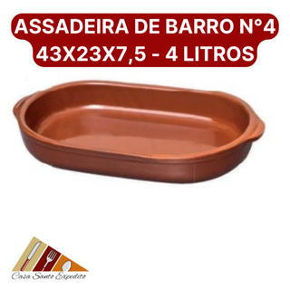 Assadeira de Barro Oval 4L Motta 43x23x7,5 Buffet Self Service em Oferta na Shopee