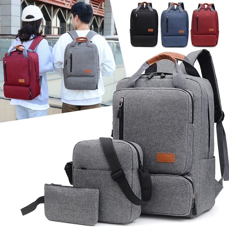 kit 3 Mochila Mochila Notebook Masculina Feminina Escolar Notebook Conjunto