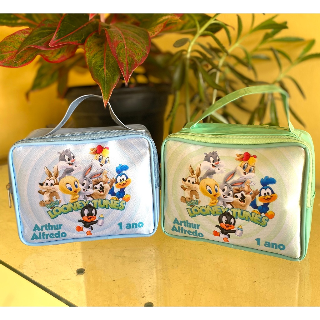 10 maletas baby looney tunes Personalizados lembrancinha, nécessaire infantil aniversário, aniversário, bolsa personaliz