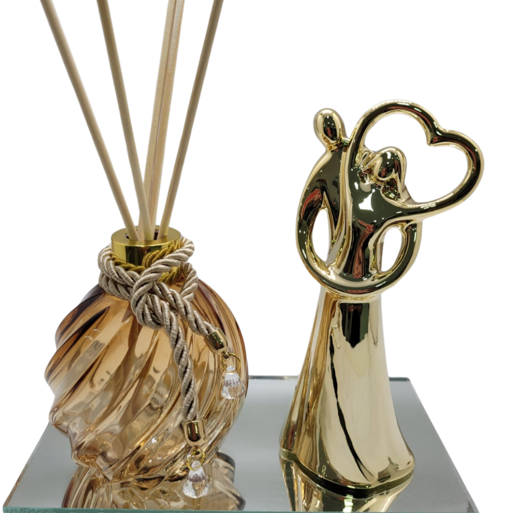 Kit Frasco Aspiral  Gérbera para Difusor de Aromas e  Enfeite Casal em Oferta na Shopee