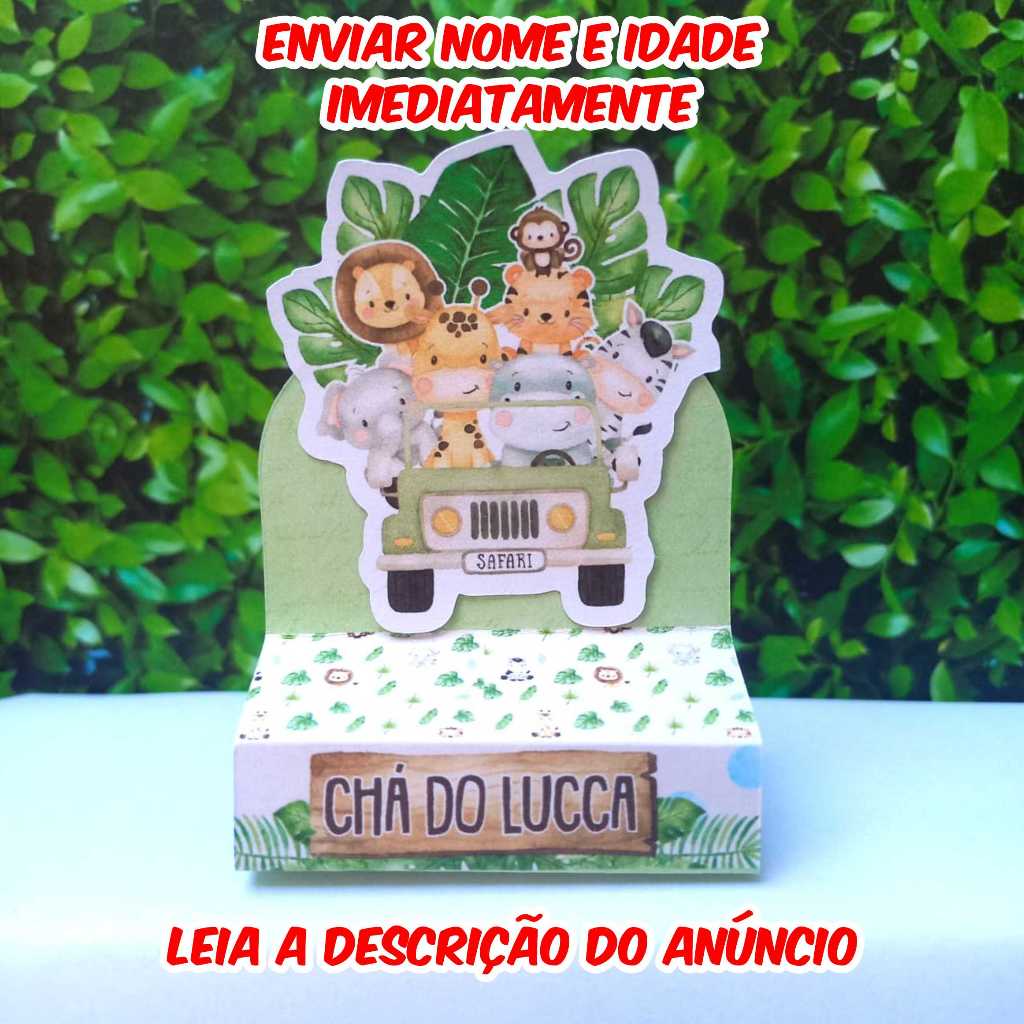 Porta Bis Duplo Safari - Caixinha Bis Personalizado Safari