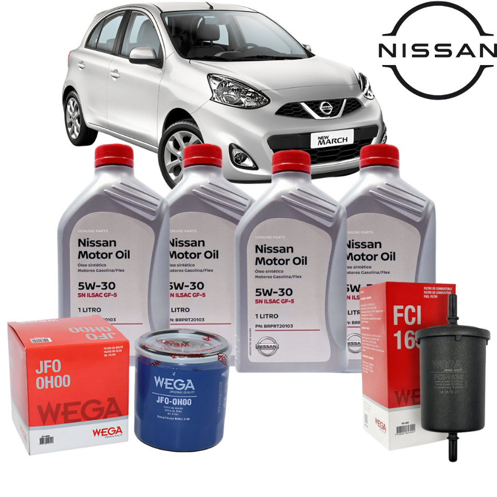 Kit Revisão Óleo Nissan 5w30 100% Sintetico March 1.0 3 Cilindros Após 2016 Original Nissan em Oferta na Shopee