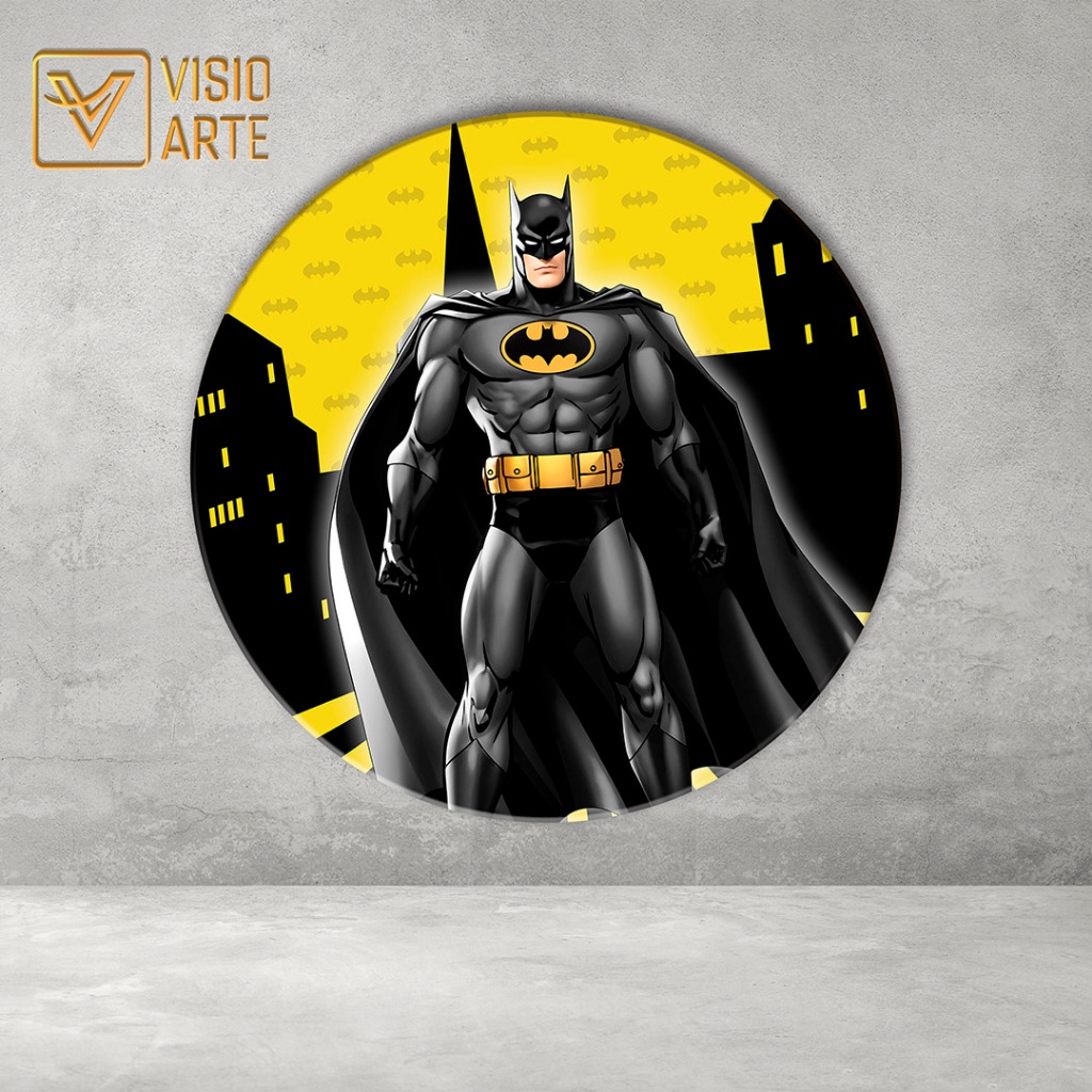 Painel Redondo Sublimado em Tecido 3D  BATMAN em Oferta na Shopee