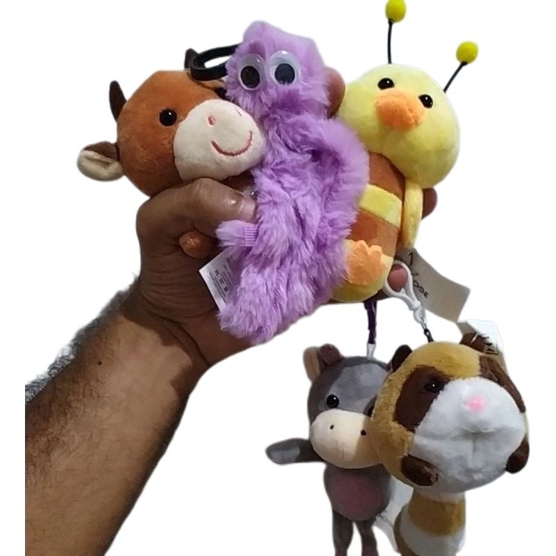 Chaveiro Chaveirinhos de pelucia br machine original abelha boizinho estrela polvo golfinho esquilo