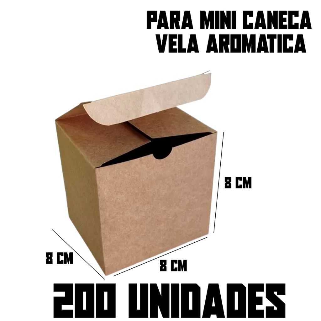 50-100-200 Caixas Caixinhas Embalagem Mini Caneca/Xícara Porcelana/Cerâmica Vela Aromática 325ml 8cmx8cmx8cm Pré Montada