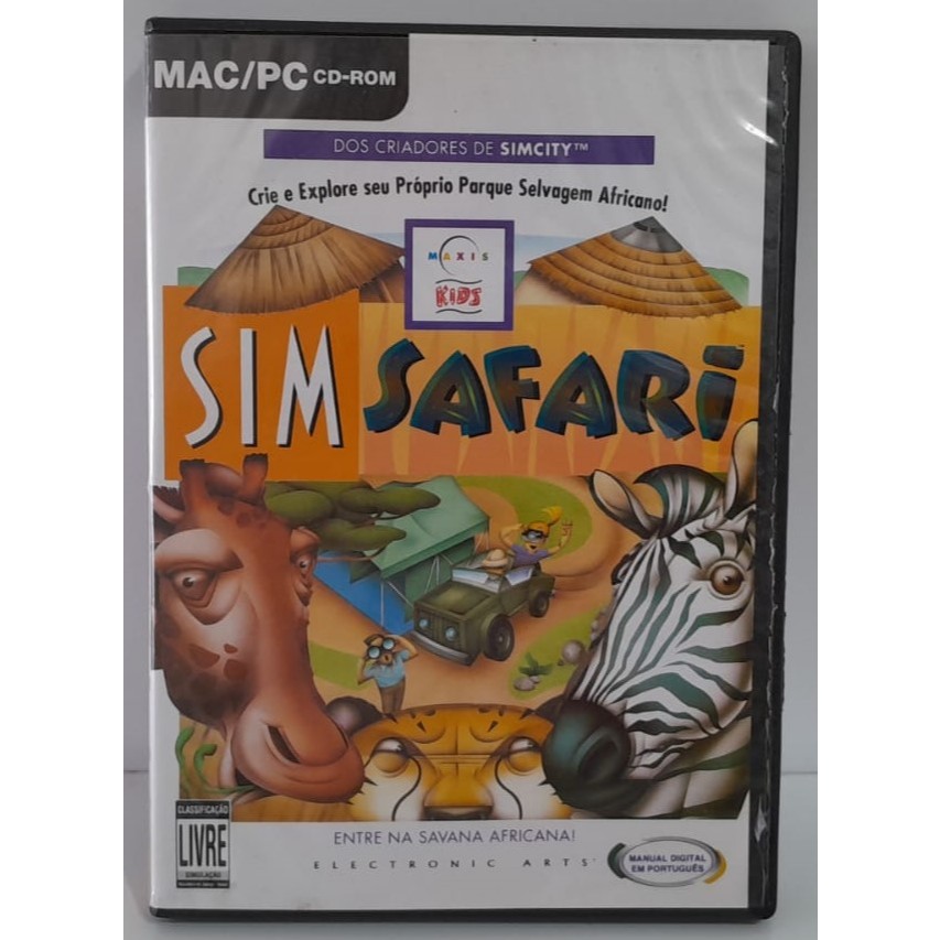 CD-Rom Para Mac e PC do Jogo Sim Safari - Maxis Kids - 1998