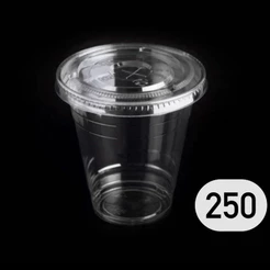 50~250 copo pote tampa reta sem furo 400 ml pet copo para salada de fruta (CHOCO)