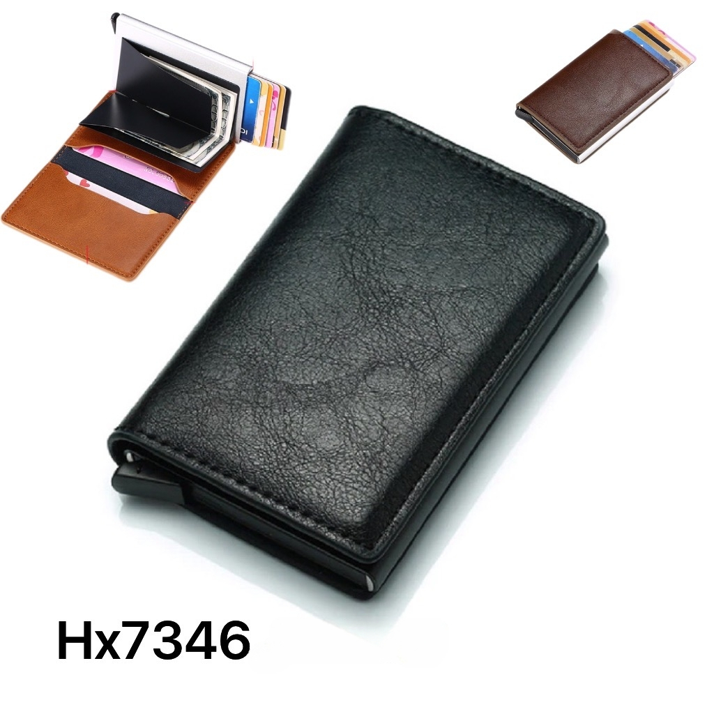Carteira de Cartão pop-up Automática anti-roubo RFID Carteira de cartão de crédito ultrafina 7346 7058 7486 em Oferta na Shopee