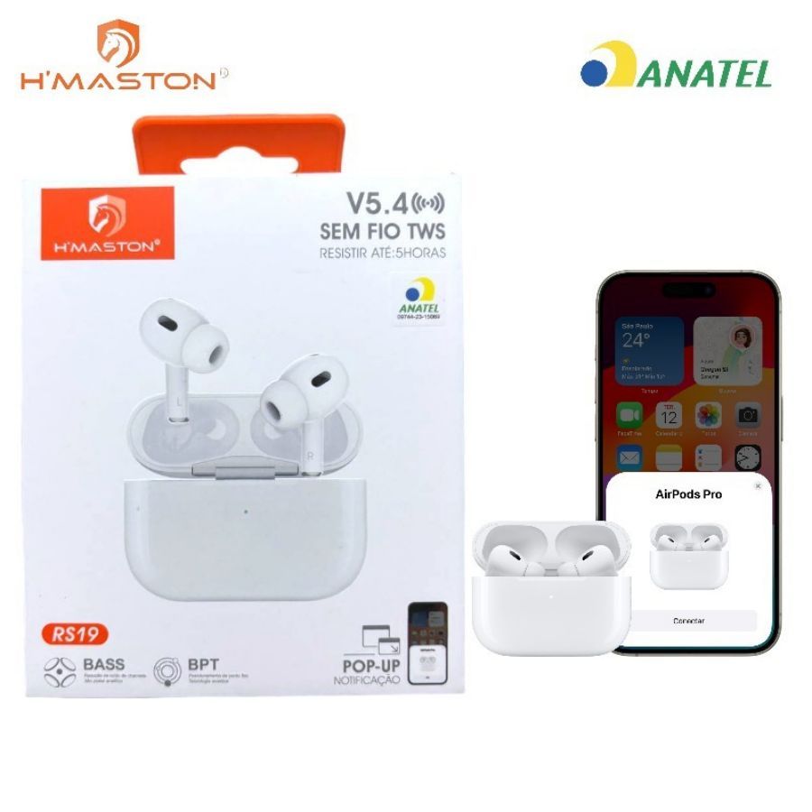Fones De Ouvido Bluetooth Original H'maston RS19 em Oferta na Shopee