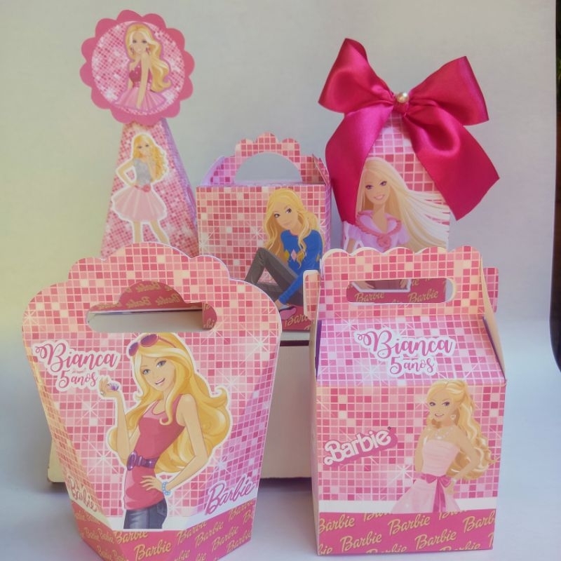 kit Lembrancinha Barbie -  Caixas Personalizadas Tema Barbie  - Festa Barbie - bonecas