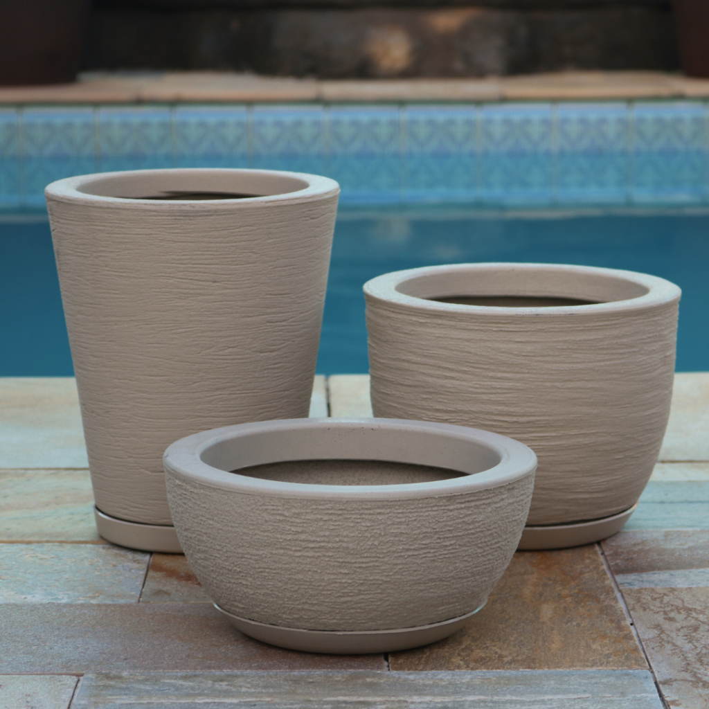 Kit 3 vasos de polietileno para plantas decorativo N1 N2 N3