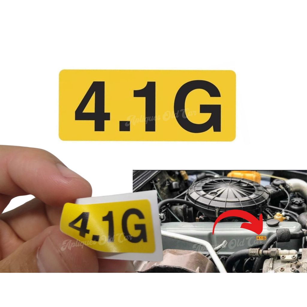 ADESIVO SELO 4.1G / DECORATIVO TAMPA DE VÁLVULAS OPALA COMODORO, DIPLOMATA 6CIL. GASOLINA / MOTOR CINZA RETENTOR
