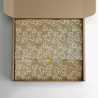 Papel Seda Kraft Premium Estampa Coração 35x50cm 100 Folhas em Oferta na Shopee