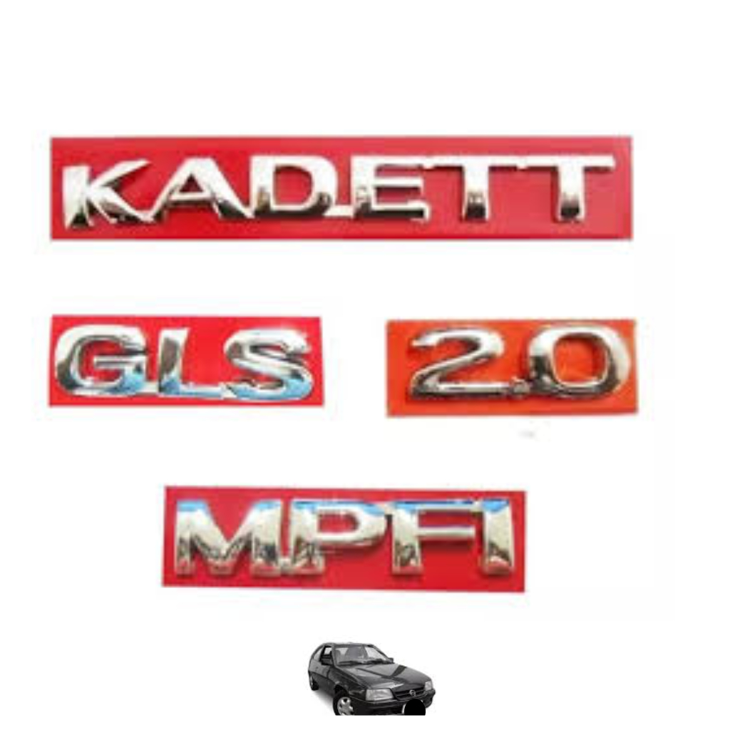 Kit Emblemas Kadett Gls 2.0 Mpfi Cromado 96/....