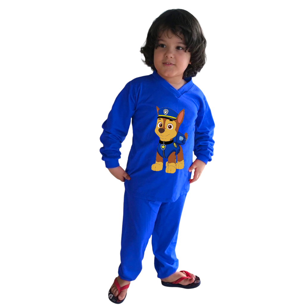 Pijama Infantil  Masculino Patrulha Canina Personagem Manga Longa e Calça