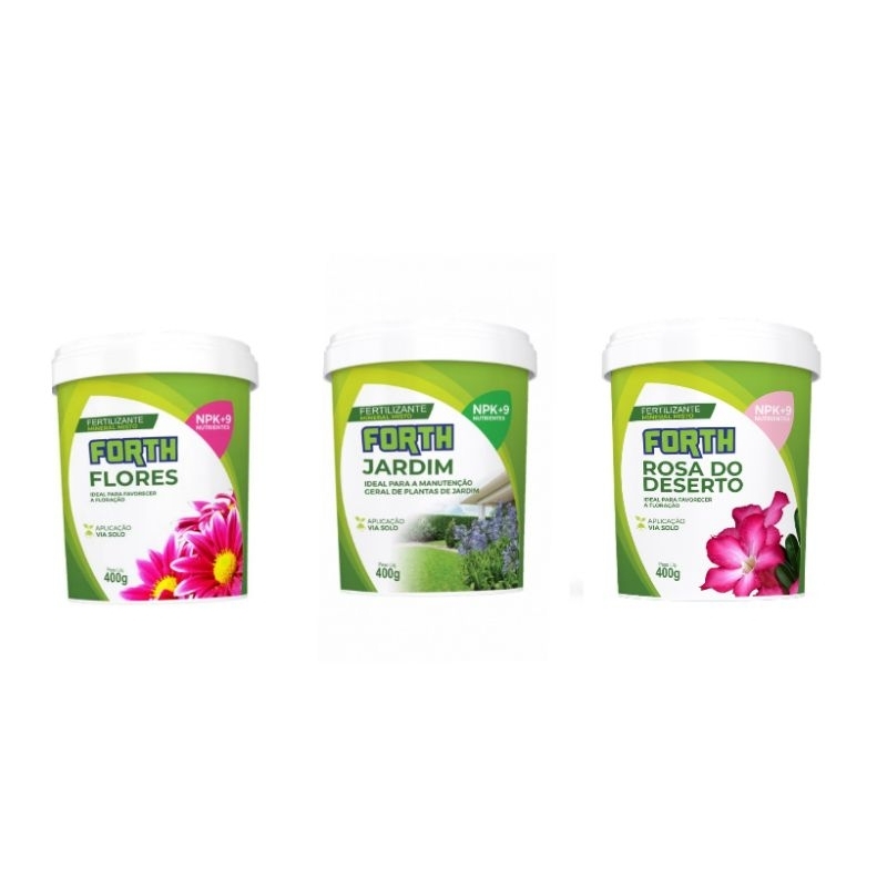 kit Forth rosa do deserto + Forth flores + Forth jardim