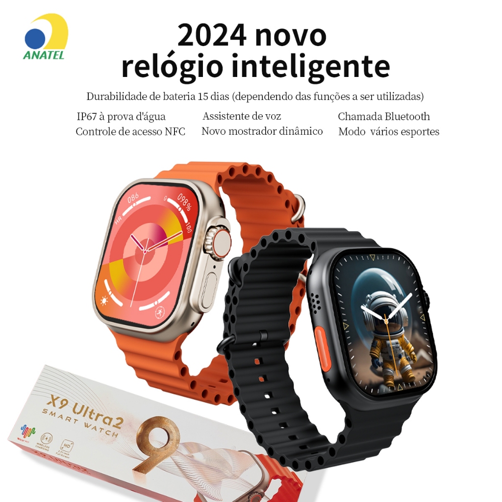 S9 Ultra Smart Watch GS37 Ultra Android Apple Watch com GPS Adulto Estudante Relógio Inteligente Frequência Cardíaca