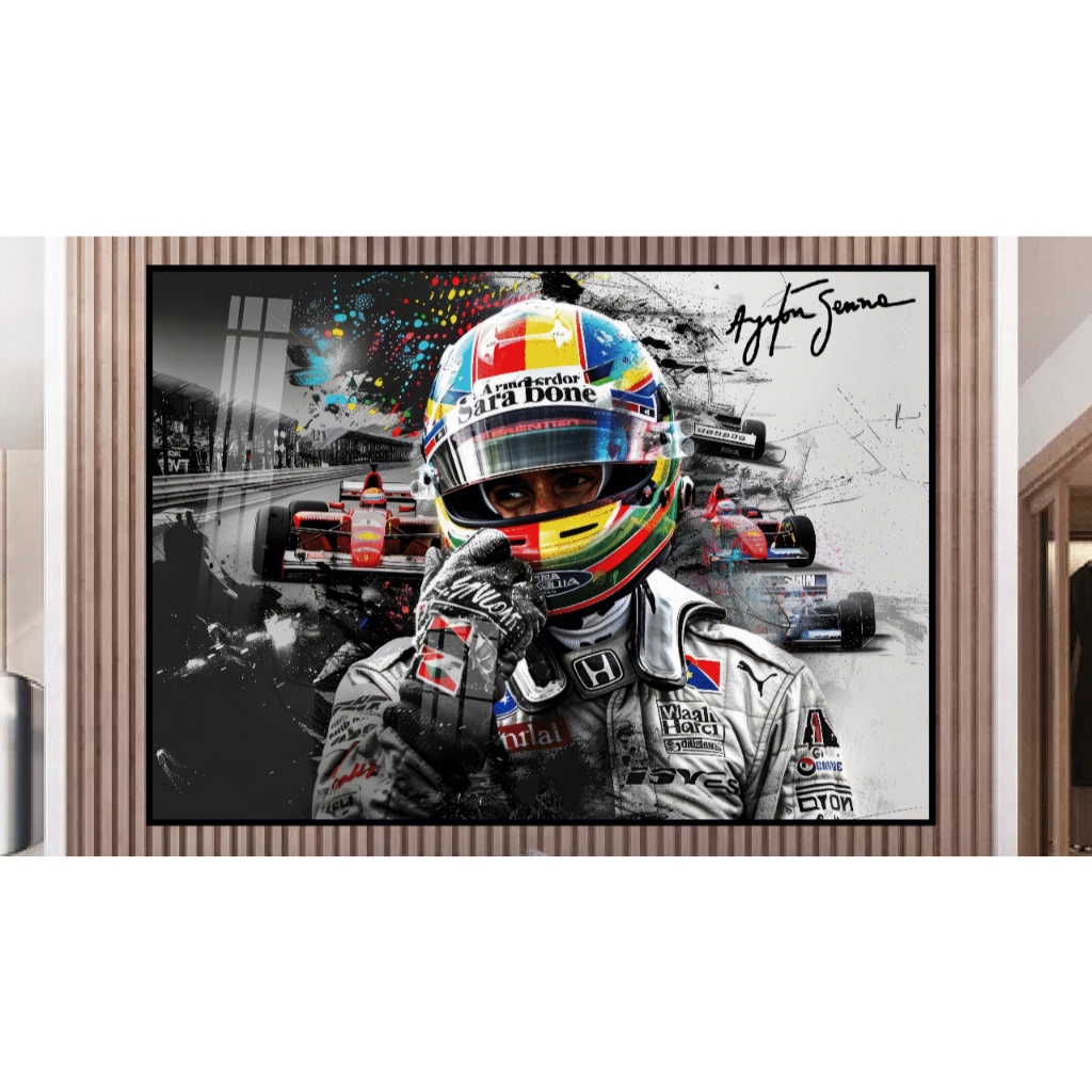 Quadro Decorativa Ayrton Senna  Corredor F1 Sala Quarto Hall