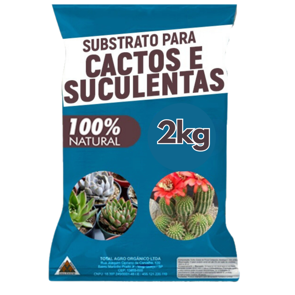 2KG - Substrato Para Suculentas Rosa do Deserto e Cactos Turfa Vermiculita 100% Natural