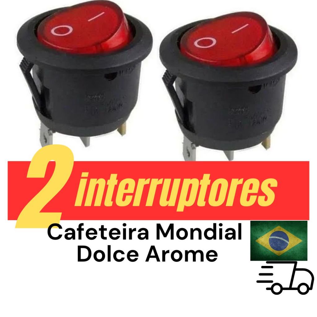 Interruptor Liga Desliga para Cafeteira Mondial Dolce Arome (02 botões) tem vídeo mostrando o interruptor da cafeteira