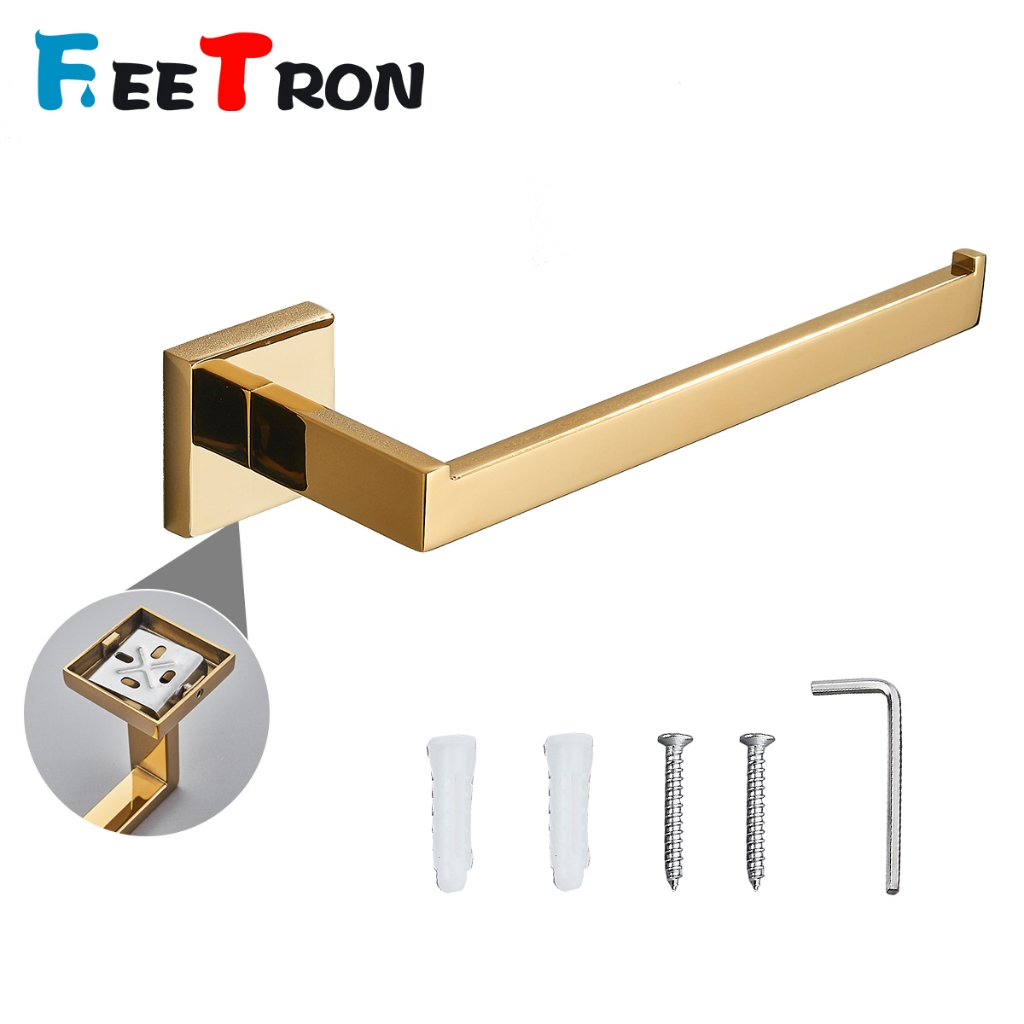 Toalheiro De Banheiro Em Ouro Brilhante Com Alça Úni em Oferta na Shopee