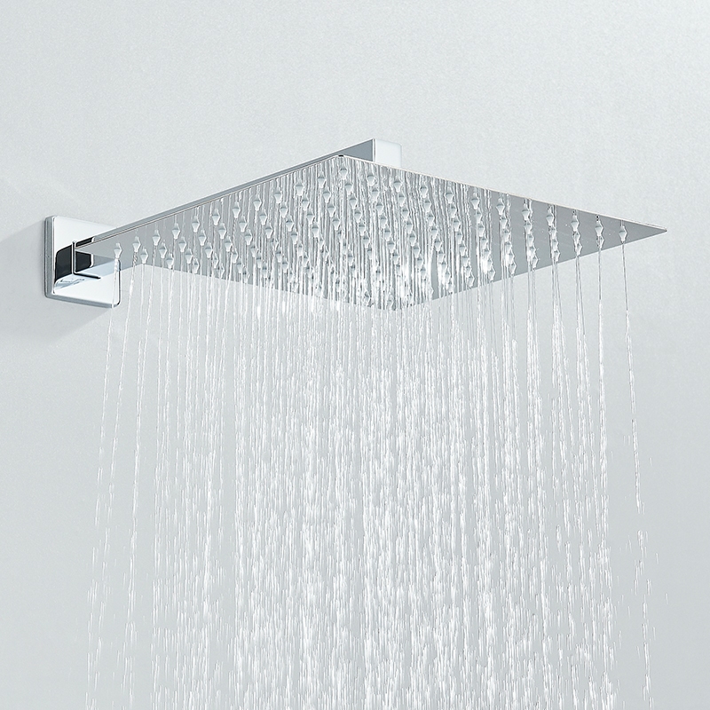 Ducha Chuveiro Do Banheiro Cromada/Preto Inox 304 Quadrado 20/25/30 cm Com Braco 20/30cm